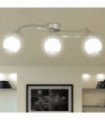 Ceiling Lamp with Glass Shades on Waving Rail for 3 E14 Bulb