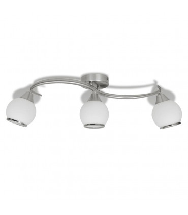 Ceiling Lamp with Glass Shades on Waving Rail for 3 E14 Bulb