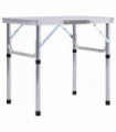 Folding Camping Table White Aluminium 60x45 cm