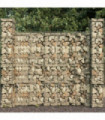 Gabion Baskets 3 pcs Galvanised Steel 25x25x197 cm