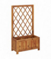 Garden Raised Bed with Trellis Solid Acacia Wood