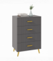 HOMCOM Bedroom Chest of Drawers, 4-Drawer Dresser with Aluminium Legs
