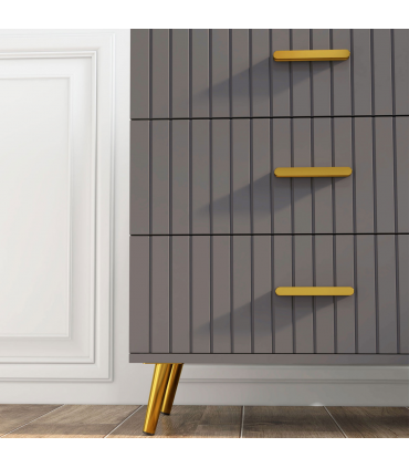 HOMCOM Bedroom Chest of Drawers, 4-Drawer Dresser with Aluminium Legs