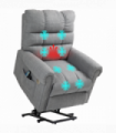 HOMCOM Power Lift Recliner Chair for Elderly with Massage and Heat Grey