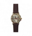PELEX  Ladies Gold plated Dial Brown Leather Strap Quartz Watch PLX-013-GOLD-GOLD-BRN