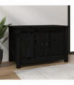 Shoe Cabinet Black 70x38x45.5 cm Solid Wood Pine