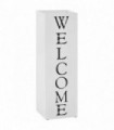 Umbrella Stand Welcome Steel White