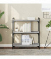vidaXL Bookcase 3-Tier Grey Sonoma 76x32x88 cm Engineered Wood