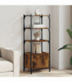 vidaXL Bookcase 3-Tier Smoked Oak 41x30x109.5 cm Engineered Wood