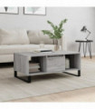 vidaXL Coffee Table Grey Sonoma 90x50x36.5 cm Engineered Wood