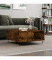 vidaXL Coffee Table Smoked Oak 80x80x36.5 cm Engineered Wood