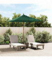 vidaXL Garden Parasol with Wooden Pole Green 198x198x231 cm