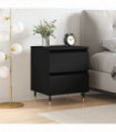 vidaXL Bedside Cabinet Black 40x35x50 cm Engineered Wood