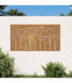 vidaXL Garden Wall Decoration 105x55 cm Corten Steel Flower Design