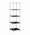 vidaXL 5-Tier Shelf Black 40x40x130 cm Tempered Glass