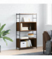 vidaXL Bookshelf Brown Oak 80x30x145.5 cm Engineered Wood and Iron