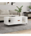 vidaXL Coffee Table High Gloss White 102x50x40 cm Engineered Wood
