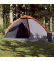 vidaXL Camping Tent Dome 4-Person Grey and Orange Waterproof