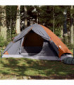 vidaXL Camping Tent Dome 4-Person Grey and Orange Waterproof