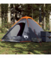 vidaXL Camping Tent Dome 4-Person Grey and Orange Waterproof