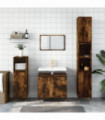 vidaXL Bathroom Cabinet Smoked Oak 30x30x190 cm Engineered Wood