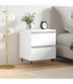 vidaXL Bedside Cabinet White 40x35x50 cm Engineered Wood