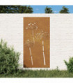 vidaXL Garden Wall Decoration 105x55 cm Corten Steel Flower Design