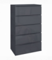 HOMCOM Bedroom Chest of Drawers, High Gloss 5 Drawers Dresser, Drawer Unit