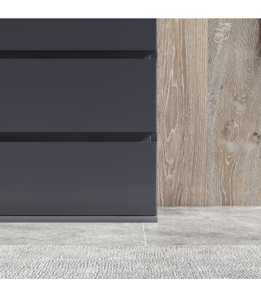 HOMCOM Bedroom Chest of Drawers, High Gloss 5 Drawers Dresser, Drawer Unit