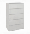 HOMCOM Bedroom Chest of Drawers, High Gloss 5 Drawers Dresser, Drawer Unit