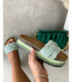 Open Toe Embellished Strap Slide Platform Sandals