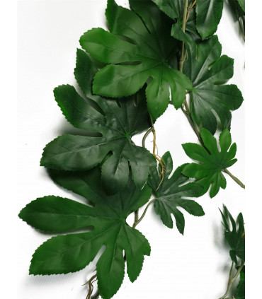 Artificial Trailing Hanging Aralia Plant Large Format Leaves Green 110cm x 30cm