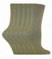 6 Pairs Ladies Plain Coloured Cotton Socks (PL30 Khaki)
