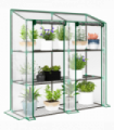 Outsunny Mini Green House with 3 Tier Shelves, 151H x 143W x 46Dcm, Clear