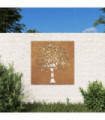 vidaXL Garden Wall Decoration 55x55 cm Corten Steel Tree Design