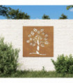 vidaXL Garden Wall Decoration 55x55 cm Corten Steel Tree Design