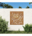 vidaXL Garden Wall Decoration 55x55 cm Corten Steel Grass Design