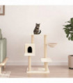 vidaXL Cat Tree with Sisal Scratching Posts Cream 82.5 cm