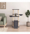 vidaXL Cat Tree with Sisal Scratching Posts Dark Grey 133 cm