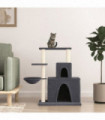 vidaXL Cat Tree with Sisal Scratching Posts Dark Grey 83 cm