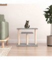 vidaXL Cat Scratching Posts with Platforms Light Grey 62.5 cm