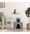 vidaXL Cat Tree with Sisal Scratching Posts Light Grey 83 cm