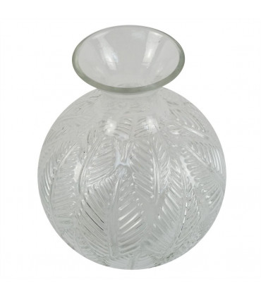 26cm Clear Fern Print Glass Bottle Vase