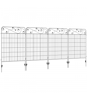 4PCs Garden Fencing Panels 43in x 11.5ft Flower Bed Border Edging Animal Barrier