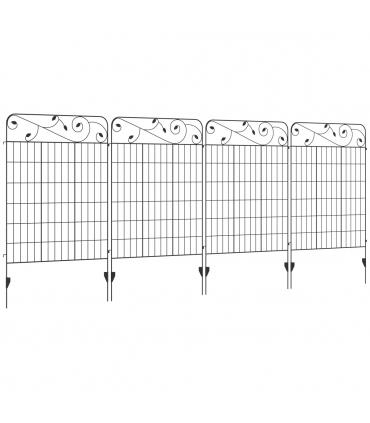 4PCs Garden Fencing Panels 43in x 11.5ft Flower Bed Border Edging Animal Barrier