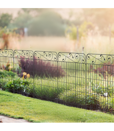 4PCs Garden Fencing Panels 43in x 11.5ft Flower Bed Border Edging Animal Barrier