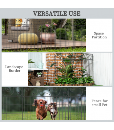 4PCs Garden Fencing Panels 43in x 11.5ft Flower Bed Border Edging Animal Barrier