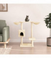 vidaXL Cat Tree with Scratching Posts Cream 82 cm