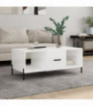 vidaXL Coffee Table High Gloss White 102x50x40 cm Engineered Wood