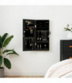 vidaXL Mirror Jewellery Cabinet Wall Mounted Black 30x8.5x67 cm